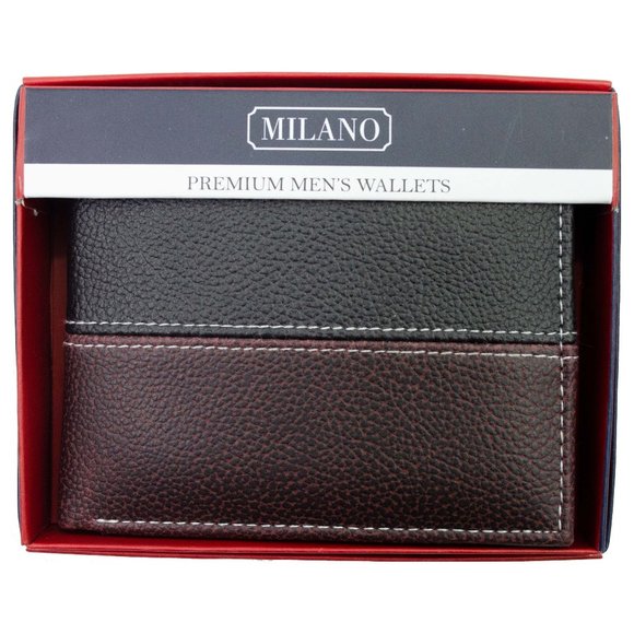 Mens Bifold Vegan Leather Wallet in Gift Box - Picture 7 of 11